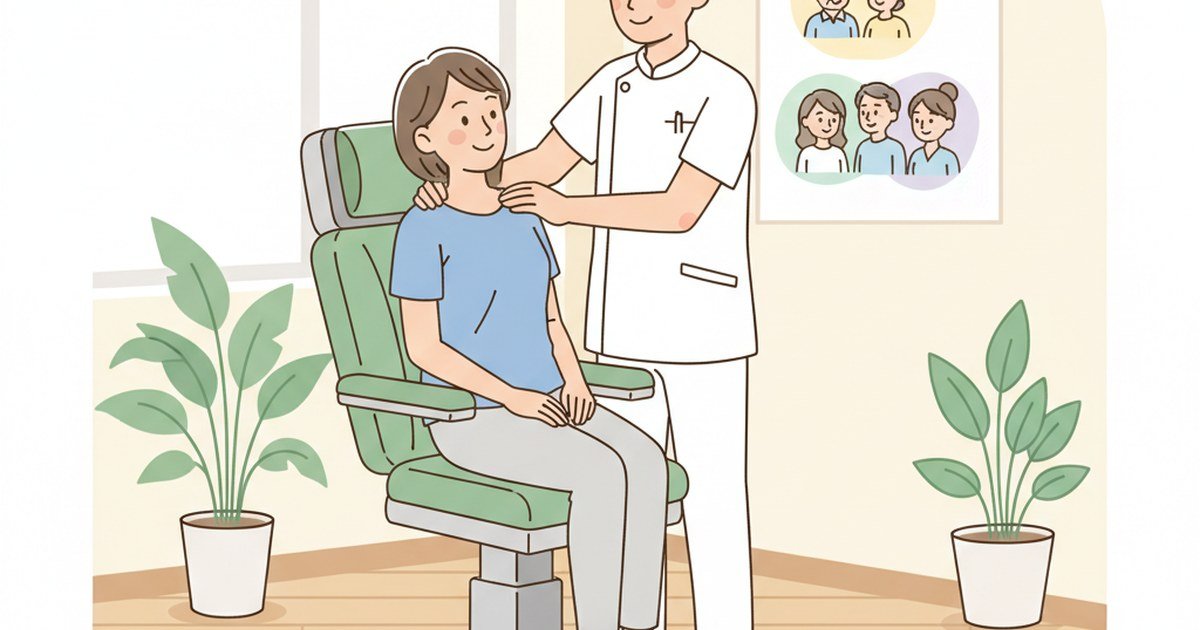 接骨院で施術を受ける患者のイラスト