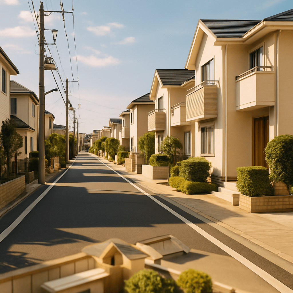 日差しの差し込む市川・浦安・葛西の住宅街の風景